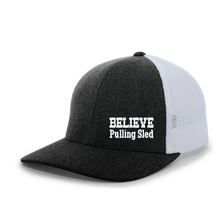 Load image into Gallery viewer, Believe Pulling Heather Trucker Hat - Believe Pulling Sled