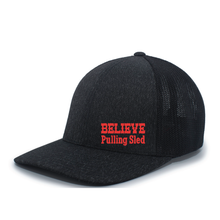 Load image into Gallery viewer, Believe Pulling Heather Trucker Hat - Believe Pulling Sled

